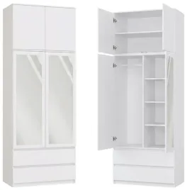 szafa-z-lustrami-nadstawka-na-ubrania-90-cm-2-szuflady-2-lustra-biala