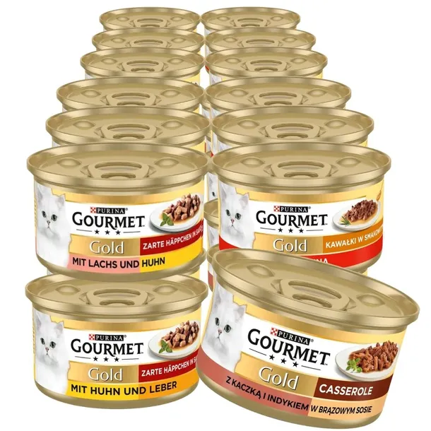PURINA Gourmet Gold karma mokra dla kota SOS 4 smaki 24x85g