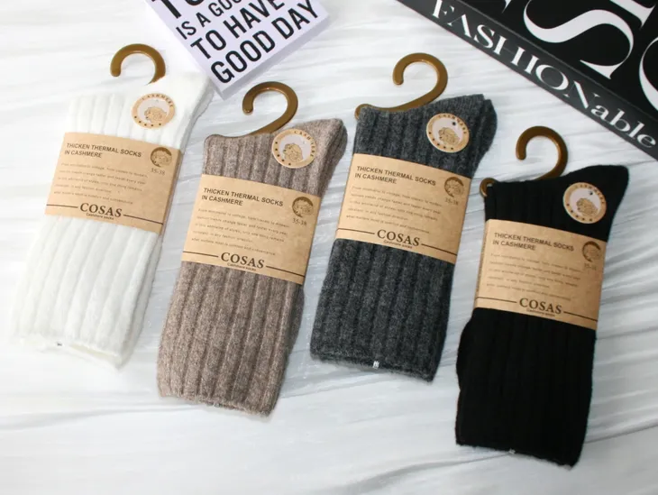 4x SKARPETY kaszmirowe bezuciskowe damskie - 95% kaszmir, 35-38 Krem/Beż/Grafit/Czarny
