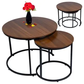 stoliki-kawowe-okragle-zestaw-2w1-loft-nowoczesne-orzech-wloski-45-cm