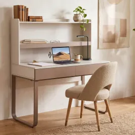 biurko-boreo-kaszmir-cappuccino-120-cm-metalowe-nogi-2-szuflady-nadstawka