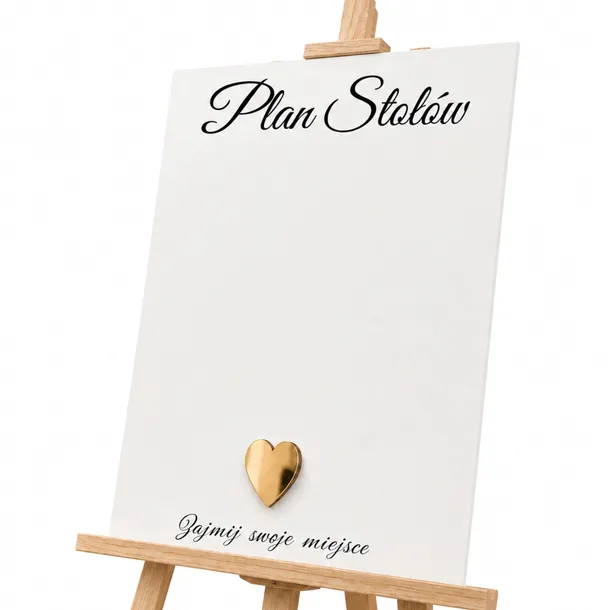 Tablica PLAN STOŁÓW 50x70 zajmij swoje miejsce biała hdf dekoracja wesele
