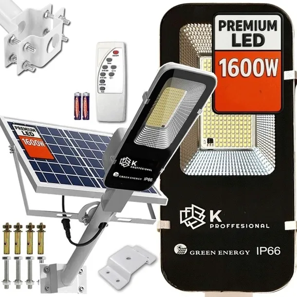 Lampa SOLARNA + USB 1600W uliczna CZUJNIK RUCHU ZMIERZCHU Mocna