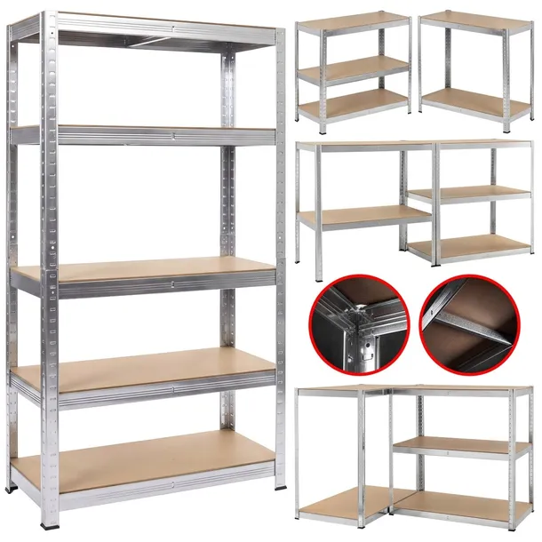 Metalowy Regał Magazynowy 3w1 - 150x75x30cm - 875kg