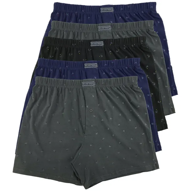 5x Bokserki Męskie Luźne 100% Bawełna Cotton World XXL