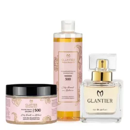 glantier-500-zestaw-damski-perfumy-peeling-olejek-pod-prysznic