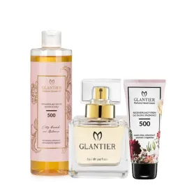 glantier-500-zestaw-damski-perfumy-krem-do-rak-75ml-olejek-pod-prysznic