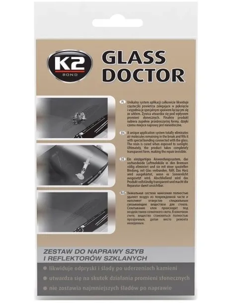 K2 GLASS DOCTOR ZESTAW DO NAPRAWY SZYB ODPRYSKÓW I REFLEKTORÓW B350