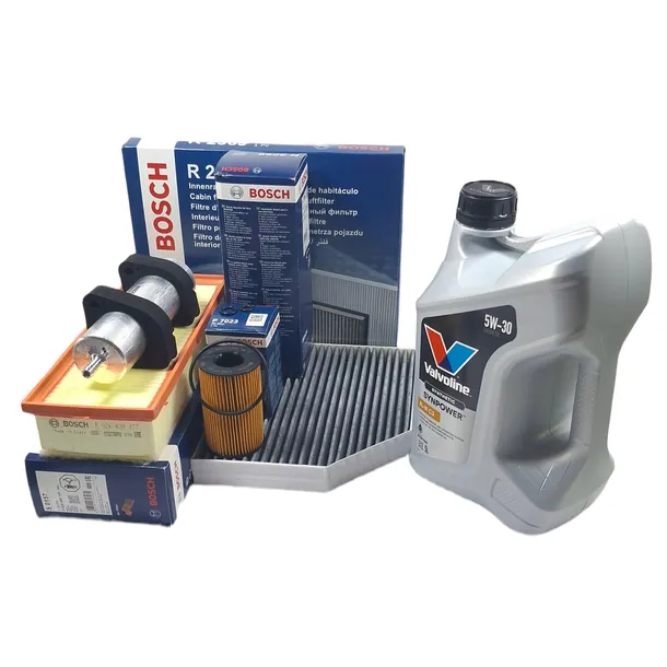 4 FILTRY BOSCH + 5L OLEJU VALVOLINE 5W30 AUDI A4 B8 A5 8T Q5 8R 2.0 TDI