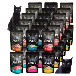 karma-dla-kota-rafi-mix-8-smakow-40x-100g-saszetki-zestaw-bezzbozowa-adult