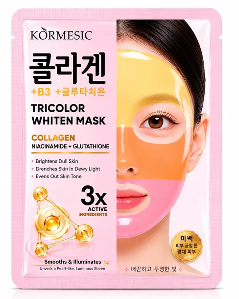 KORMESIC Mask Collagen Glutathione rozświetlająca maska w płachcie