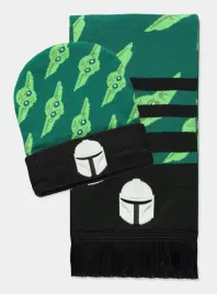 star-wars-mandalorian-i-grogu-zielony-zestaw-czapka-i-szalik