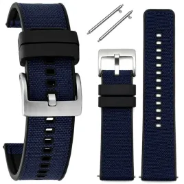 pasek-do-zegarka-hybrydowygumowo-parciany-tekla-granat-20-mm