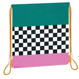 worek-na-buty-i-plecak-starpak-szachownica-zielono-rozowy-356x381-mm