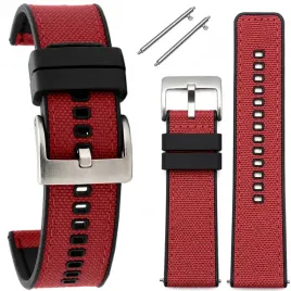 pasek-do-zegarka-hybrydowygumowo-parciany-tekla-czerwony-22-mm