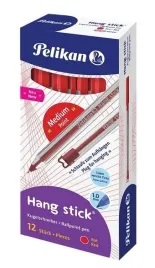 dlugopis-pelikan-hang-stick-czerwony-1-mm-zestaw-12-sztuk