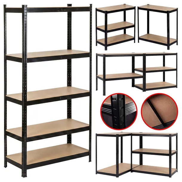 Metalowy Regał Magazynowy 3w1 180x90x40cm 5x175kg