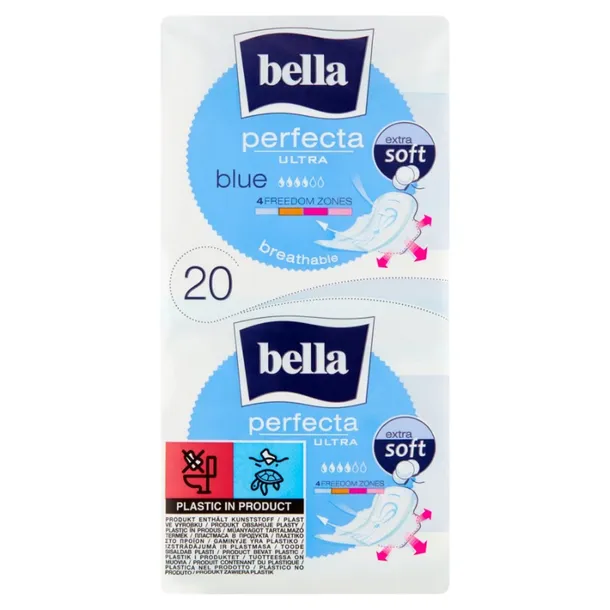 Bella Perfecta Ultra Blue Podpaski Higieniczne ze Skrzydełkami 20 Sztuk