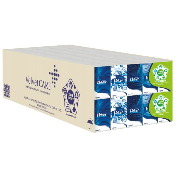 Velvet Original Chusteczki Higieniczne 4-Warstwowe Karton 24 x 10 Zgrzewek