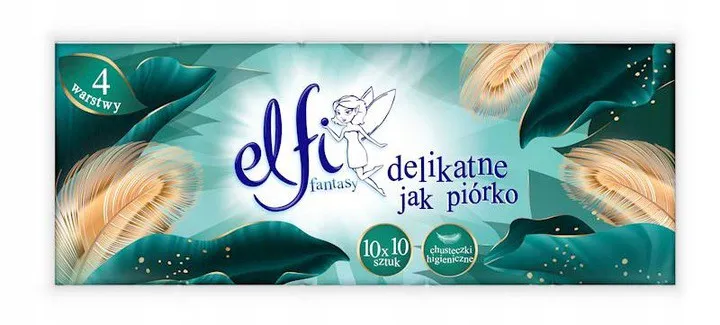 Elfi Fantasy Chusteczki Higieniczne 4-Warstwowe 10 x 10 Sztuk