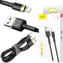kabel-usb-a-lightning-iphone-baseus-cafule-calklf-bv1-100cm-apple-2-4a-czarno-zloty-w-oplocie