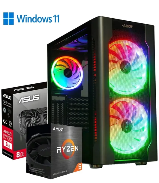 KOMPUTER GAMINGOWY - Ryzen 5 5500, RX 7600 8GB, 16GB DDR4, 480GB M.2 WIN11