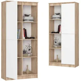 regal-80-cm-1d-4-polki-do-salonu-biura-pokoju-dab-sonoma-bialy-front
