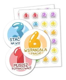 learnhow-naklejki-motywacyjne-oceny-48-szt-40-mm-blyszczace