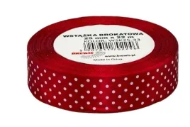brewis-wstazka-satynowa-w-kropki-25-mm-x-22-m-ruda-bordowa