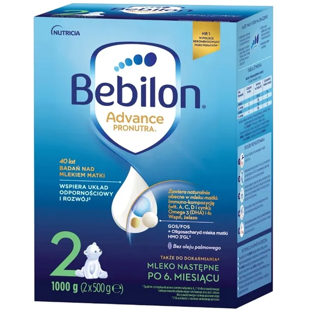 Bebilon Nutricia Mleko Następne Advance 2 Po 6. Miesiącu 1000g