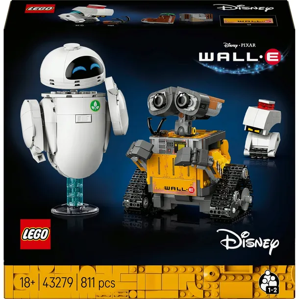 LEGO Disney Pixar 43279 WALL-E i EWA, 811 elementów, zestaw 18+