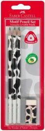 faber-castell-zestaw-3-trojkatnych-olowkow-b-z-gumka-motyw-krowa