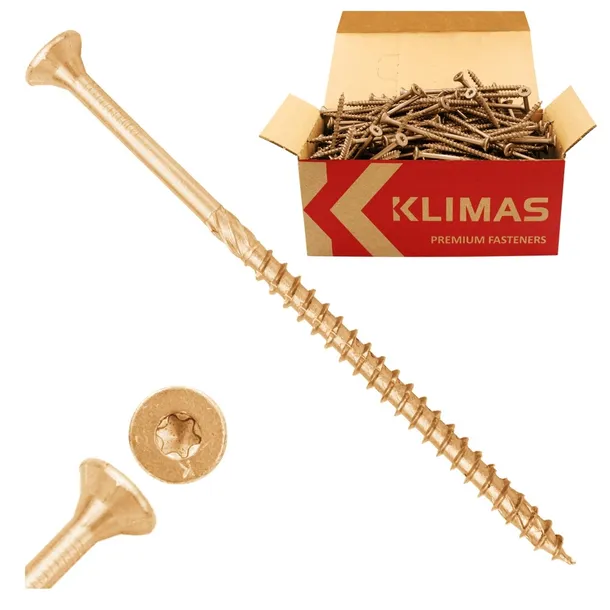WKRĘTY CIESIELSKIE DO DREWNA 5x120 STOŻKOWE TORX 200szt WKCS-50120 KLIMAS