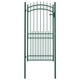 furtka-ogrodzeniowa-z-grotami-stalowa-100x200-cm-zielona