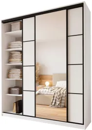 szafa-biala-przesuwna-z-lustrem-oraz-drazkami-200-cm-largo-plus
