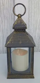 lampion-led-zloto-czarny-105-23-cm