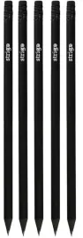 strigo-olowki-z-gumka-5-szt-czarne-blister