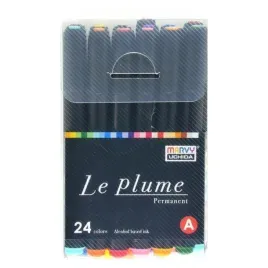 markery-permanentne-le-plume-marvy-24-kolory-koncowka-pedzelkowa