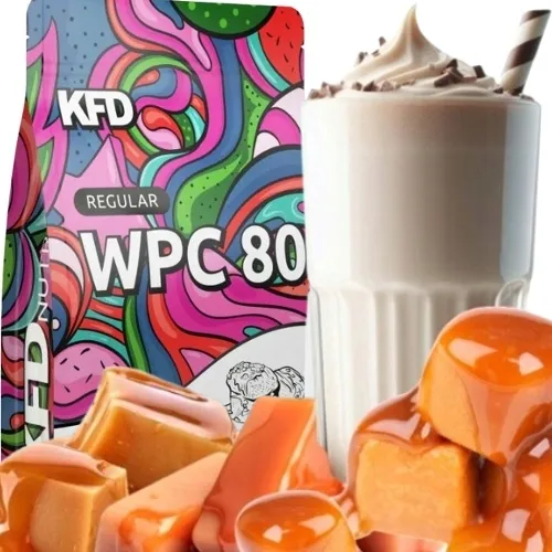 BIAŁKO WPC koncentrat odżywka białkowa KFD WPC 80 750g Mleczny Karmel