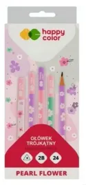 gdd-olowek-trojkatny-2b-pearl-flower24-szt-miekki-grafit