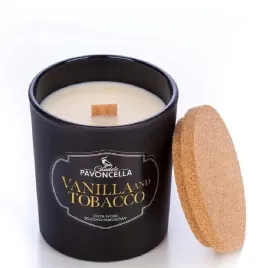 pavoncella-swieca-sojowa-vanilla-and-tobacco-135-g-czarna-z-drewnianym-kno
