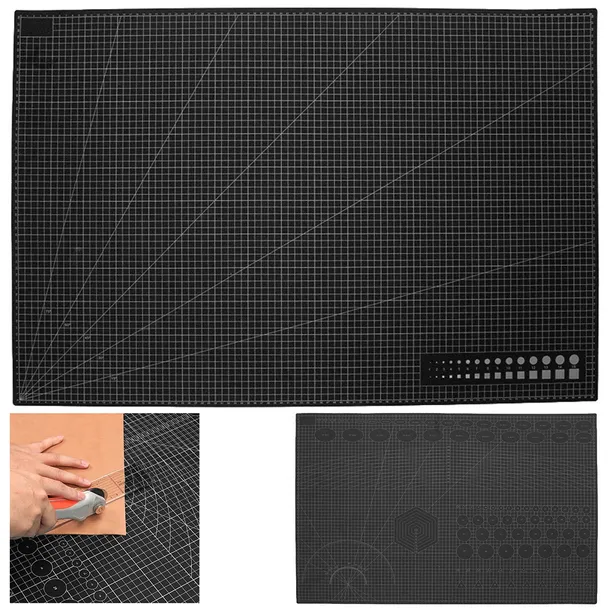 Mata Do Cięcia Samogojąca A1 Dwustronna Z Podziałką Czarna 60 X 90 cm 3 mm