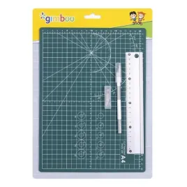 gimboo-mata-do-ciecia-a4-30x22-cm-zielona-linijka-alum-20-cm-nozyk