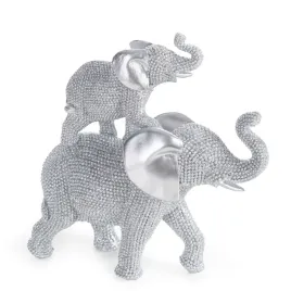 figurka-slonie-17x17-cm-srebrna-slonica-ze-sloniatkiem