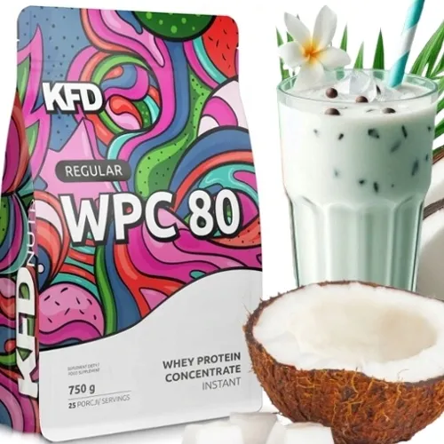 BIAŁKO WPC koncentrat odżywka białkowa KFD WPC 80 750g Kokos