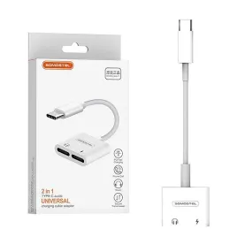 adapter-usb-c-somostel-sms-bz06-bialy-do-ladowania-i-muzyki