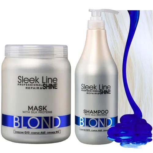 STAPIZ SLEEK LINE BLOND SZAMPON DO WŁOSÓW Z JEDWABIEM 1000ML + MASKA 1000ML