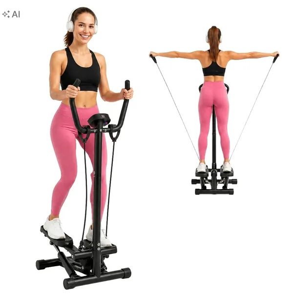 Stepper Skrętny do Ćwiczeń z Linkami Kolumną i Licznikiem LCD Halo-Fit