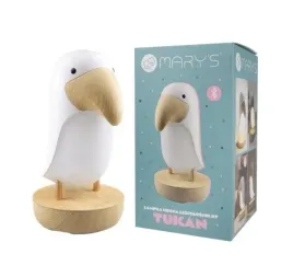 mary-s-tukan-lampka-nocna-led-3000k-z-glosnikiem-bluetooth-biala