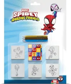 spidey-zestaw-pieczatek-5szt-poduszeczka-i-3-kredki-multiprint